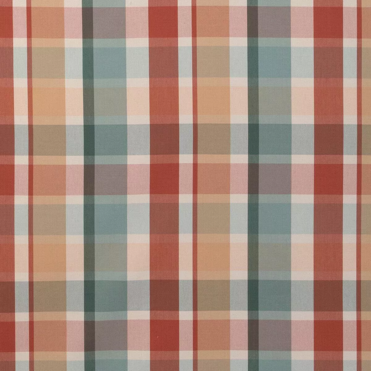 Fisher Plaid Teal/Spice Fabric