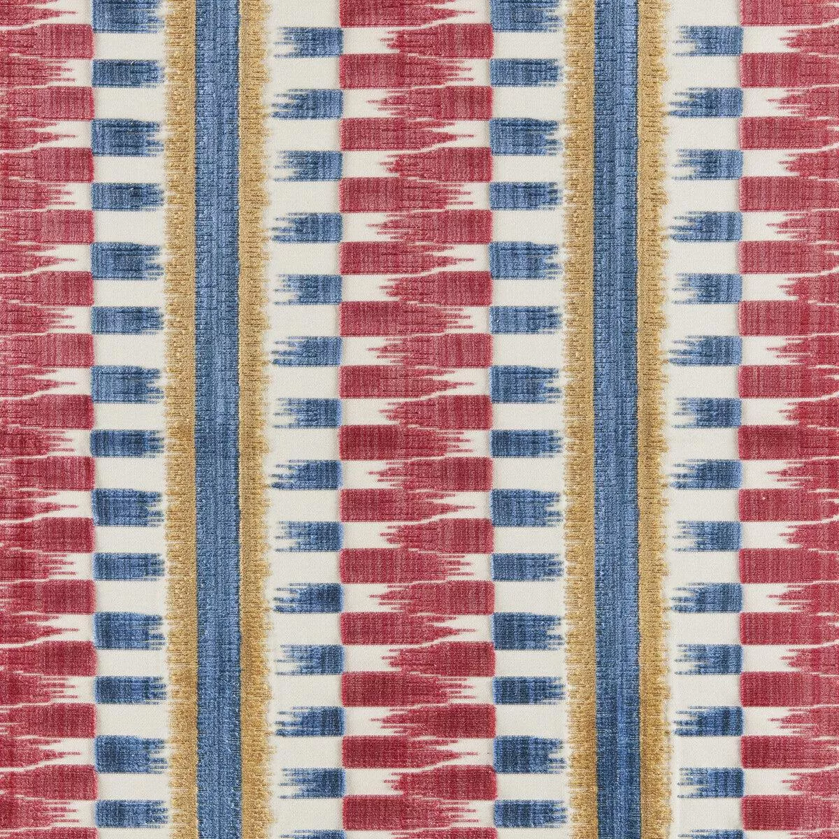 Flamme Velvet Red Blue Fabric