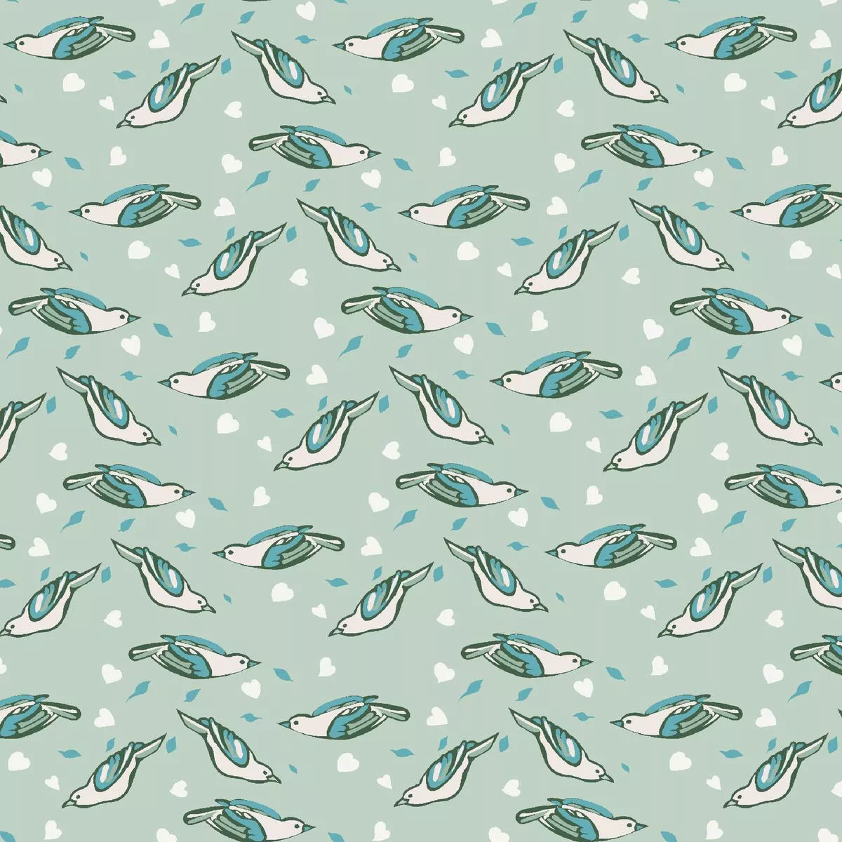 flight-love-on-moss-fabric Flight of Love on Moss Fabric