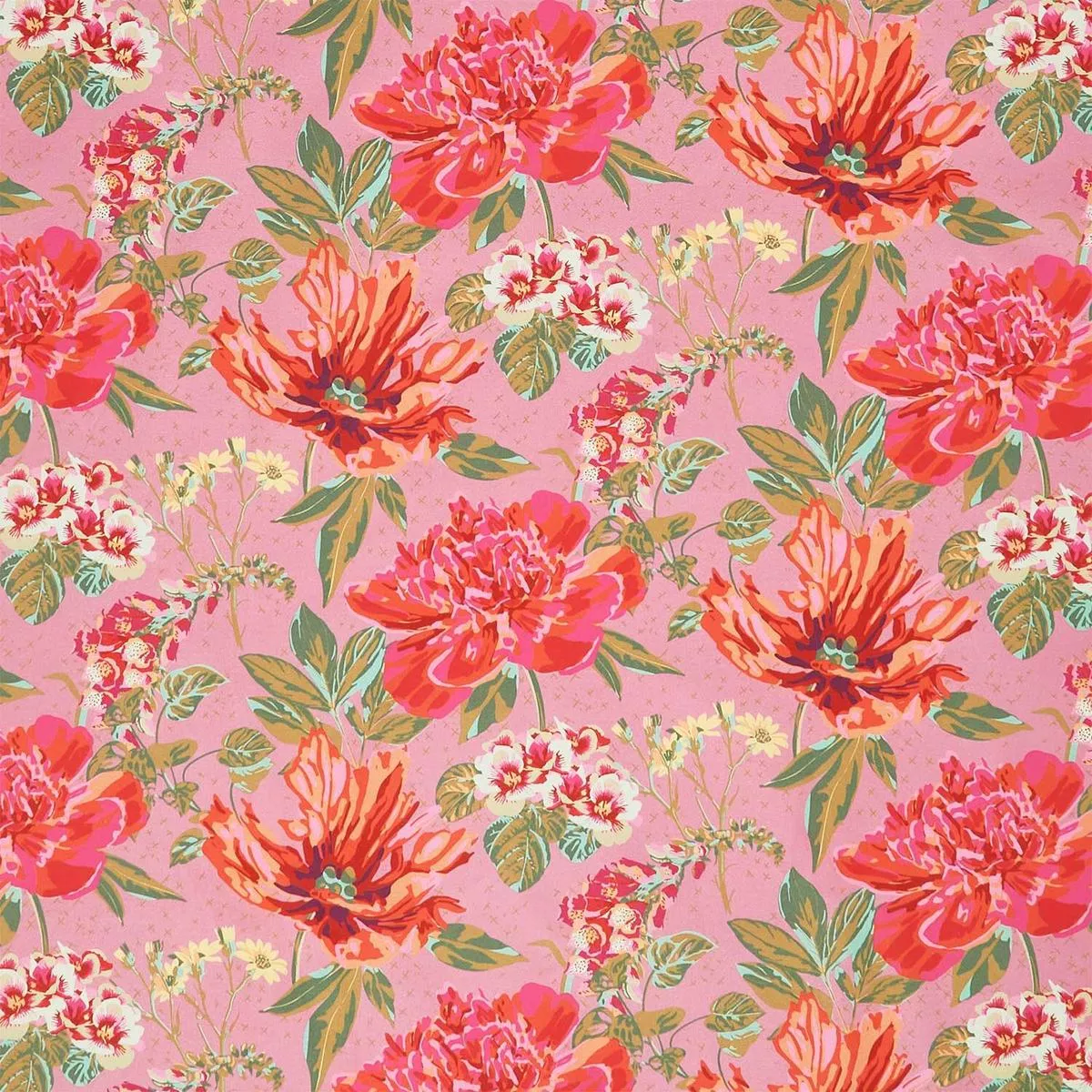 flora-felines-luscious-pink-yardage Flora & Felines – Luscious Pink Yardage