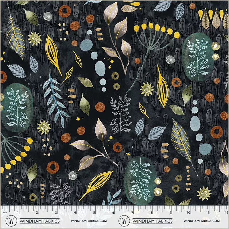 Flora & Form – Forage – Onyx – Cotton Fabric