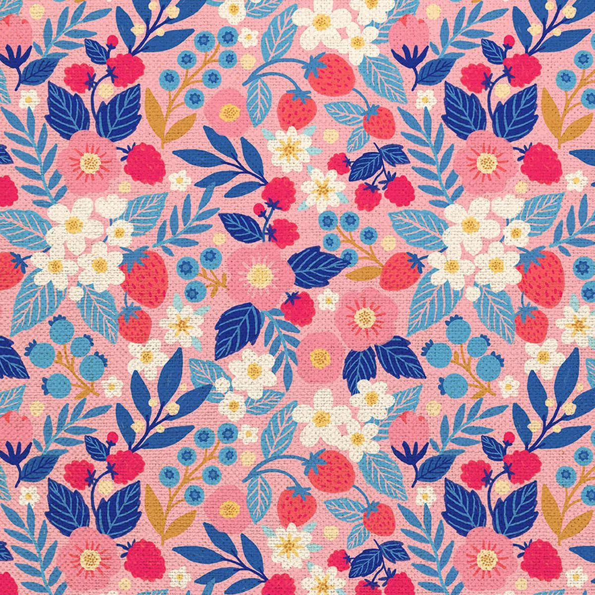 Floral Berry – Pink – Canvas