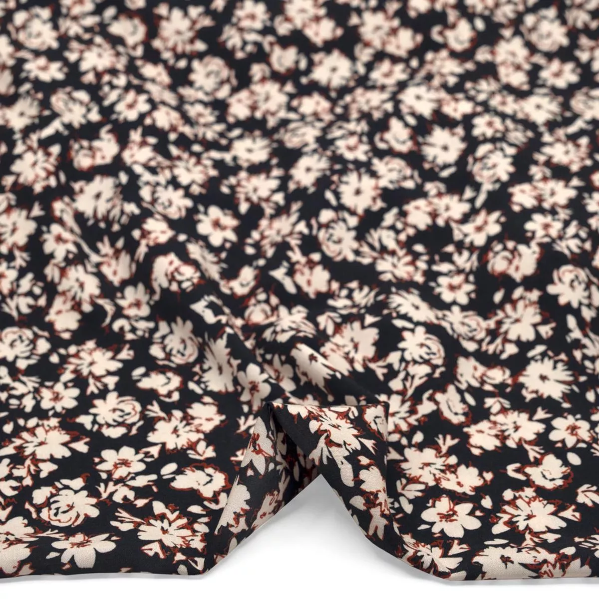 floral-impression-printed-viscose-challis-ink-ivory-madder Floral Impression Printed Viscose Challis – Ink/Ivory/Madder