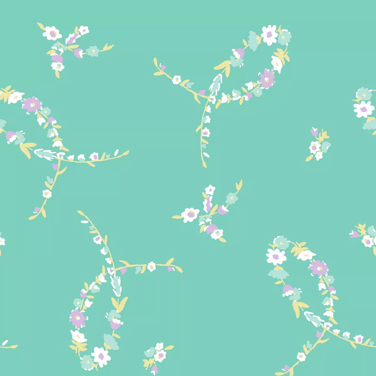 floral-loops-on-teal-fabric Floral Loops on Teal Fabric