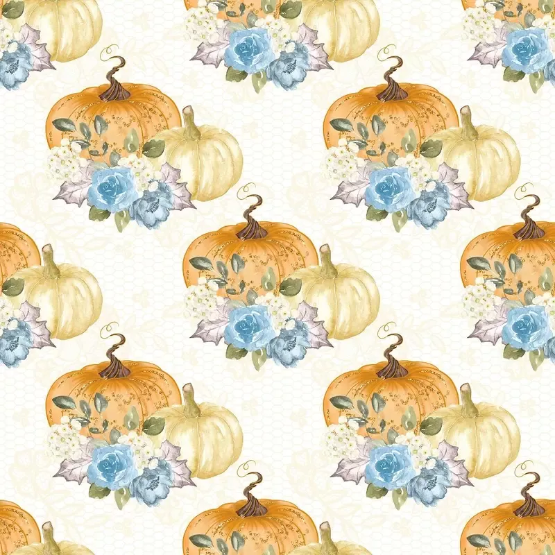 floral-pumpkins-lace-fabric-white Floral Pumpkins & Lace Fabric – White