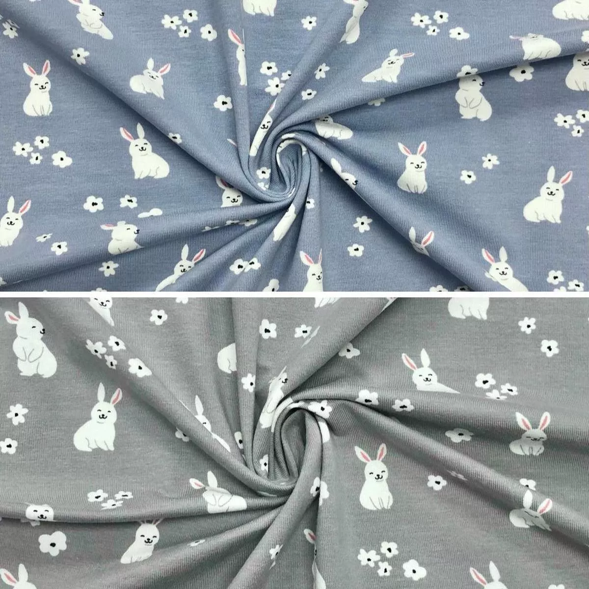 floral-rabbits-cotton-jersey-fabric Floral Rabbits Cotton Jersey Fabric