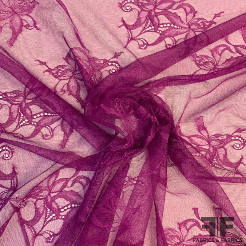 Floral Scalloped Lace – Magenta