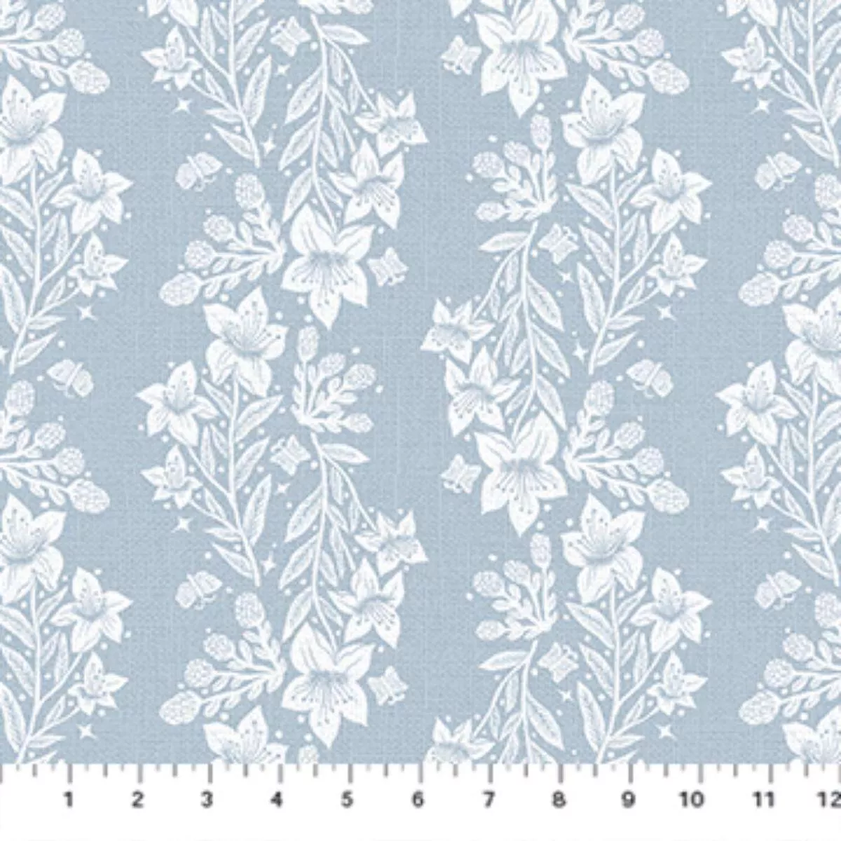 Floral Stripes Blue by Elise Young