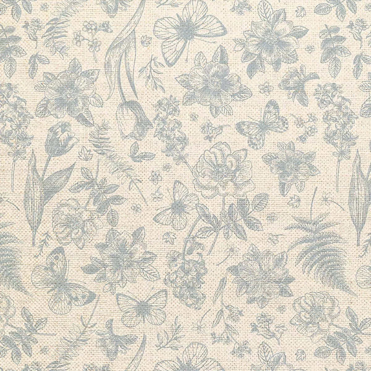 Floral Toss – Blue/White – Canvas