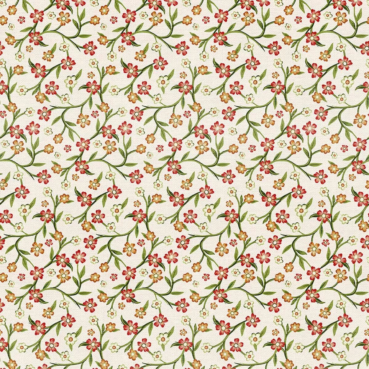 floral-vines-white-red-double-gauze Floral Vines – White/Red – Double Gauze
