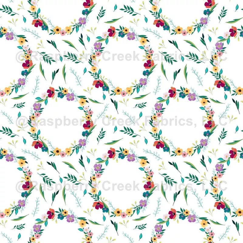 Floral Wreath On White – Medium