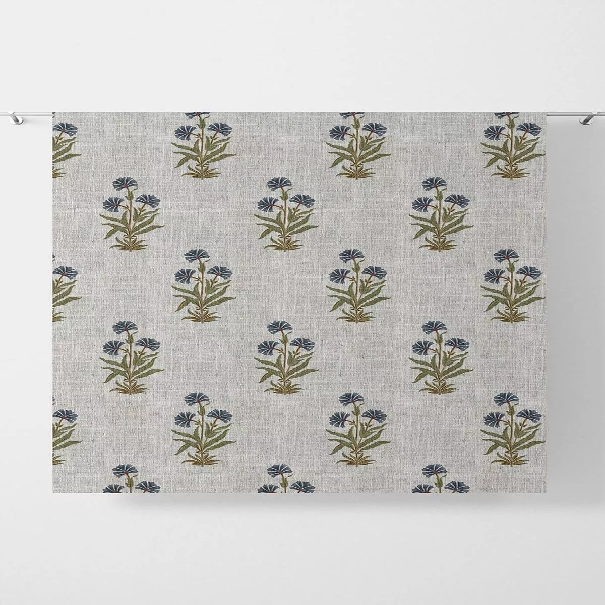 florentina-fabric-by-yard-white-navy-blue-green ‘Florentina’ Fabric by the Yard (White/ Navy Blue/ Green)