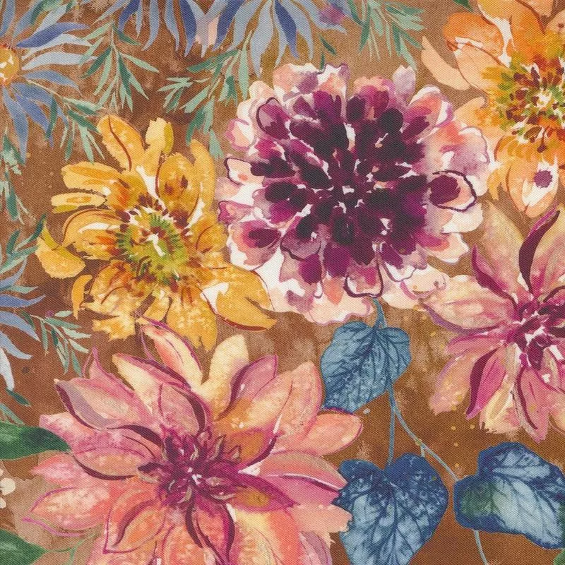 Floribunda – Retro Large Floral Amber