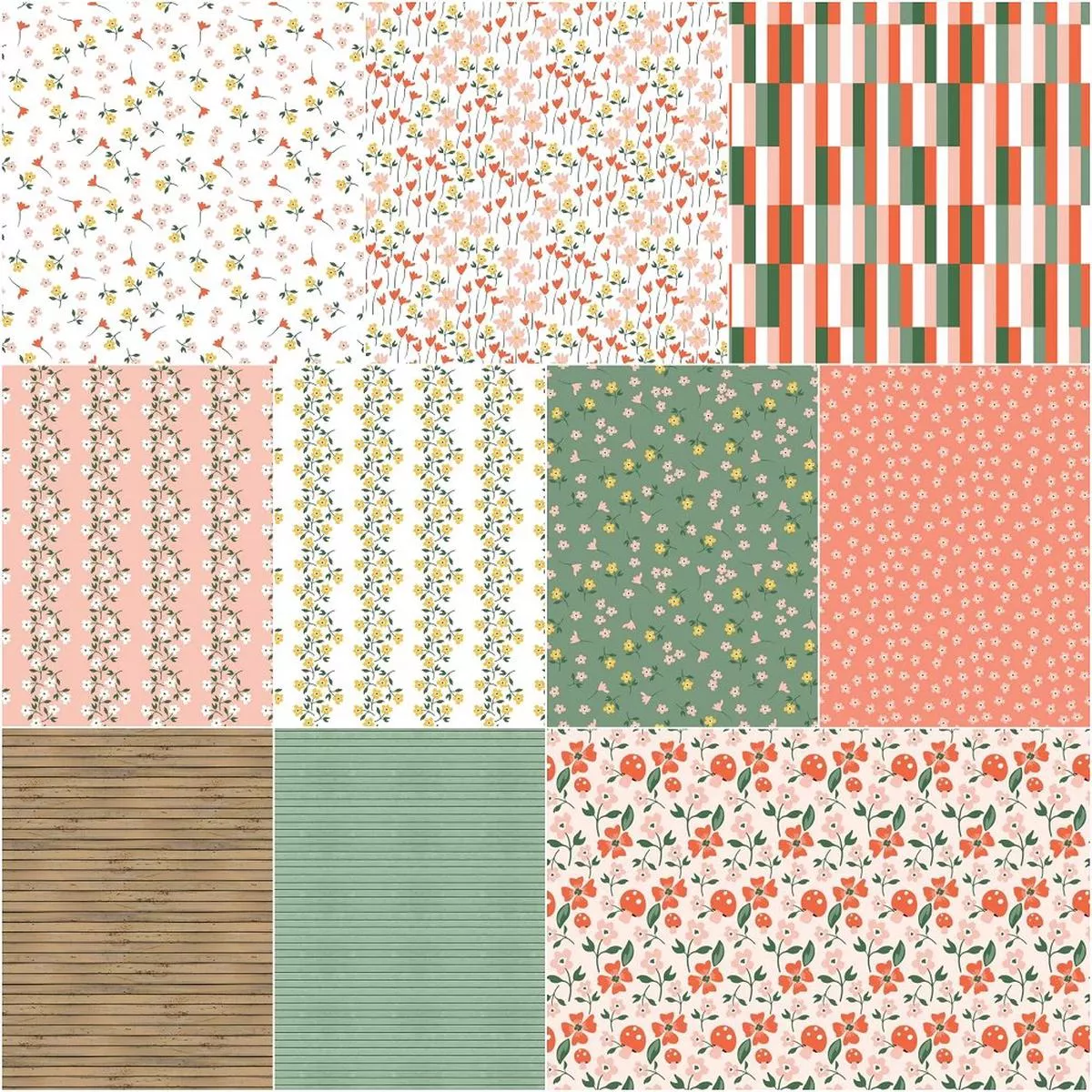 Flower Market Fat Quarter Bundle – 10 Pieces