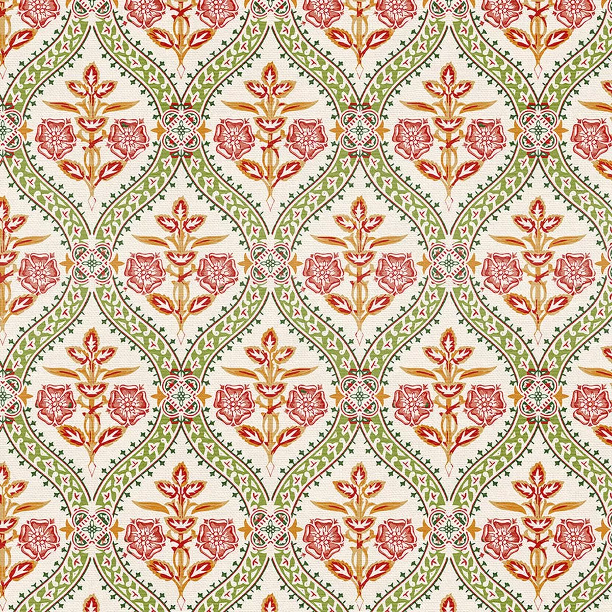 folk-damask-white-red-double-gauze Folk Damask – White/Red – Double Gauze