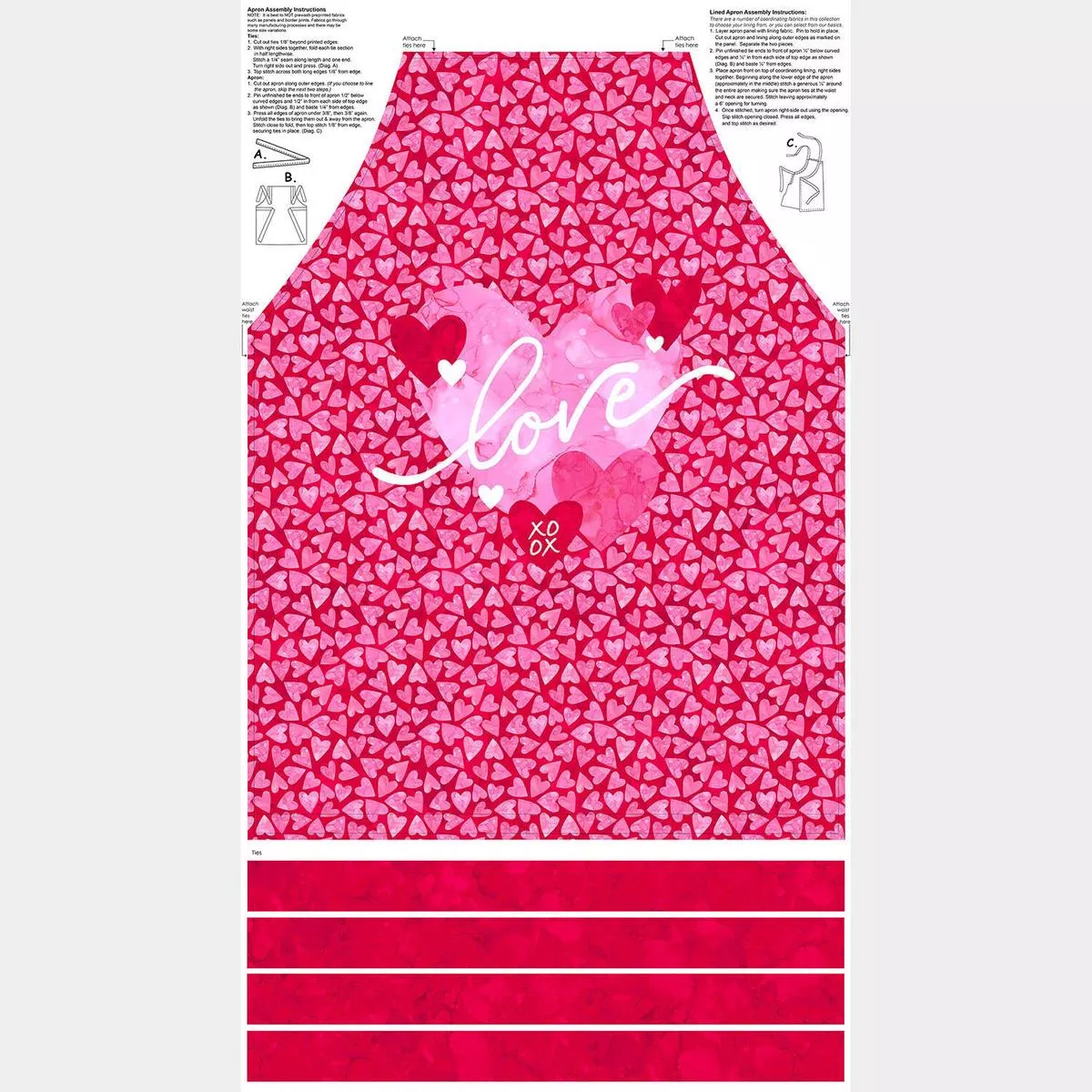 forever-love-valentine-apron-red-multi-panel Forever Love – Valentine Apron Red Multi Panel
