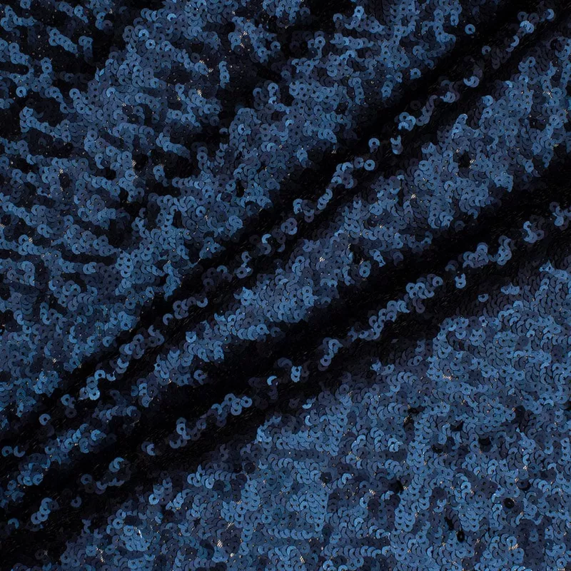 french-blue-overlapping-matte-sequinned-stretch-tulle French Blue Overlapping Matte Sequinned Stretch Tulle