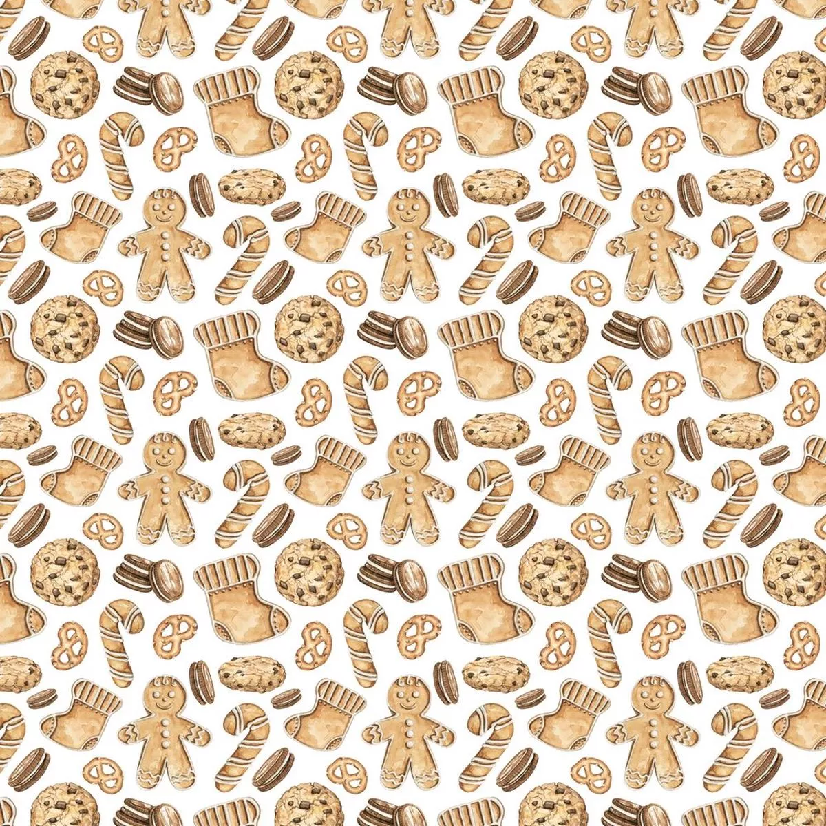 Fresh Baked Sweets Fabric – White
