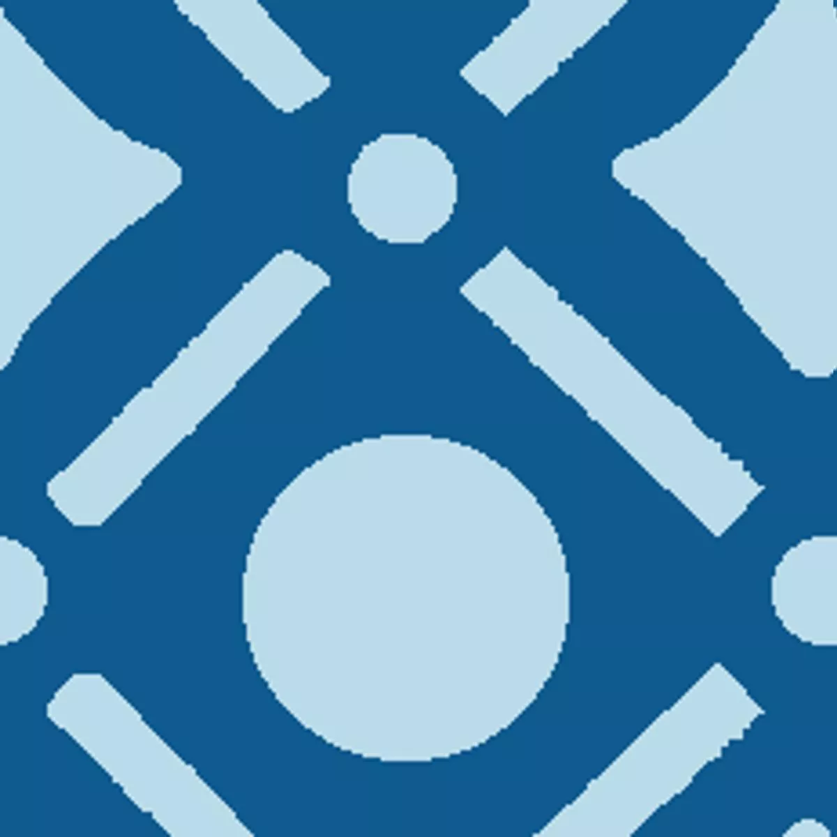Fresh Geo on Blue Fabric