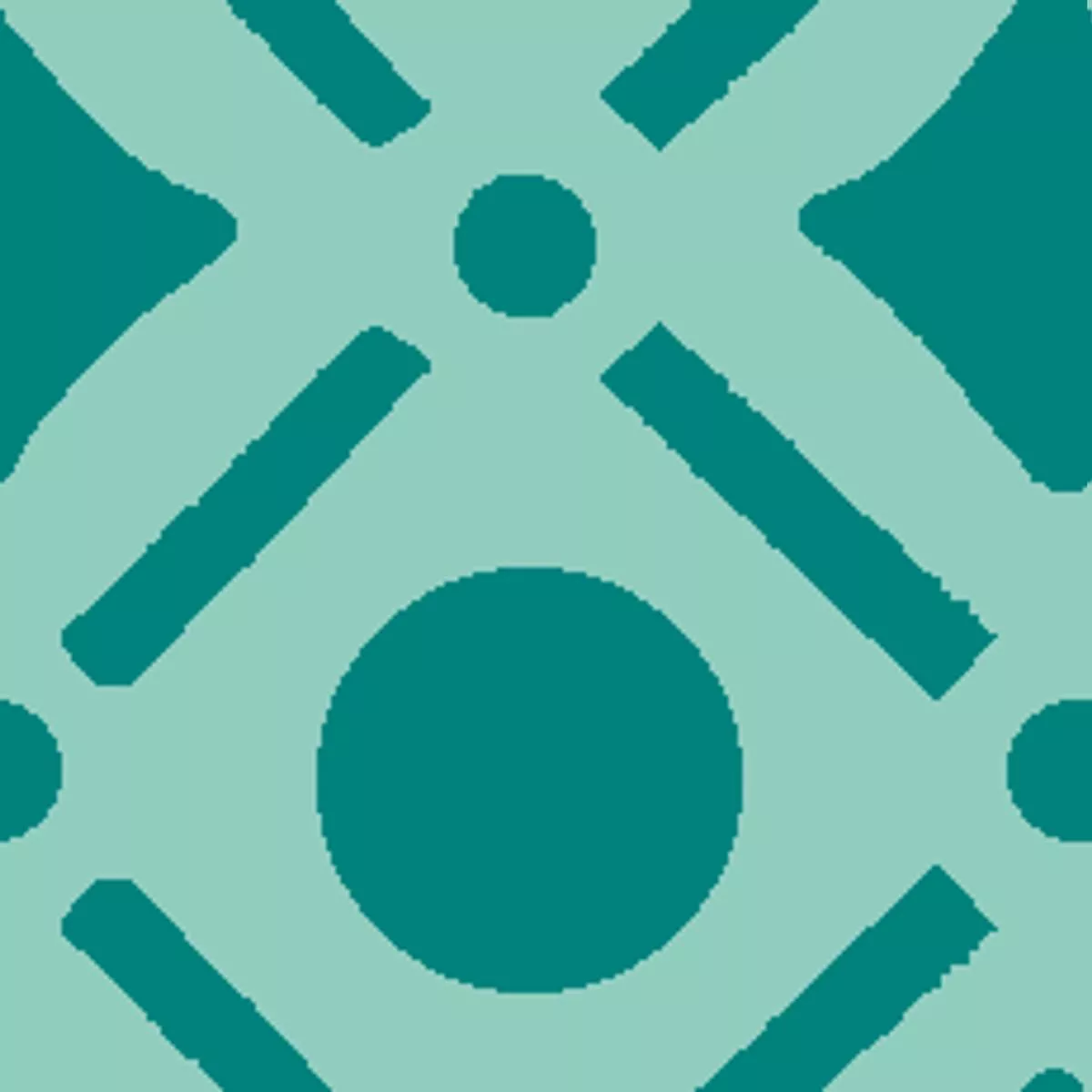 Fresh Geo on Teal Fabric
