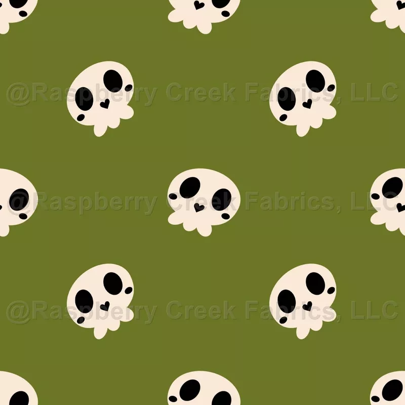 Friendly Skeleton Skull Faces Green