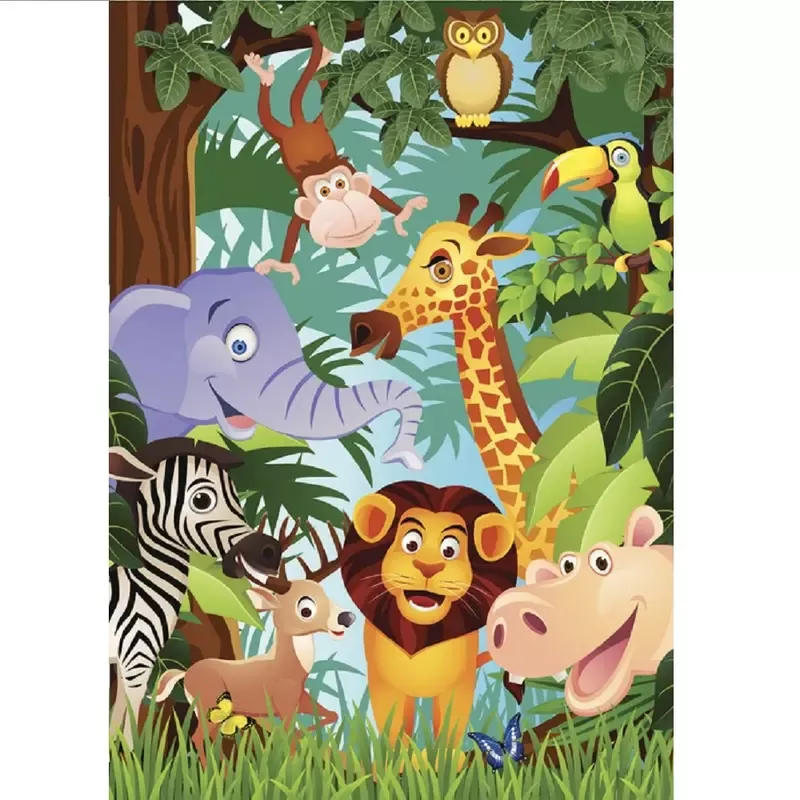 Friends In The Jungle Fabric Panel – Multi