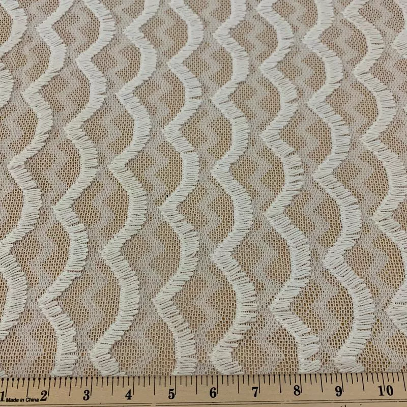 Fringed Stretch Mesh Fabric – Ivory