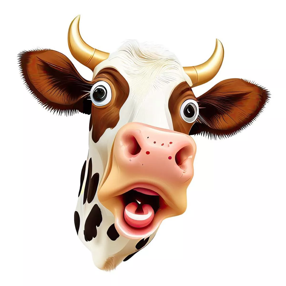 Funny Cow Face #5 Fabric Panel