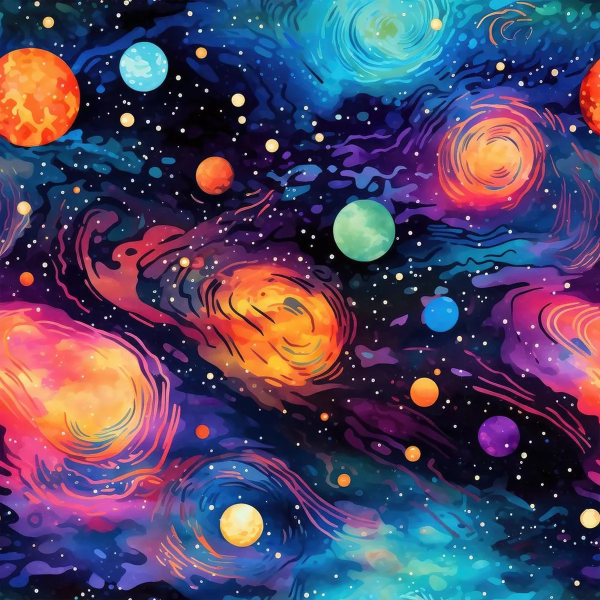 galaxy-gazing-pattern-1-fabric Galaxy Gazing Pattern #1 Fabric
