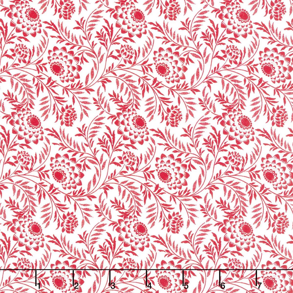 Garden Redwork – Elegant Floral Red Yardage