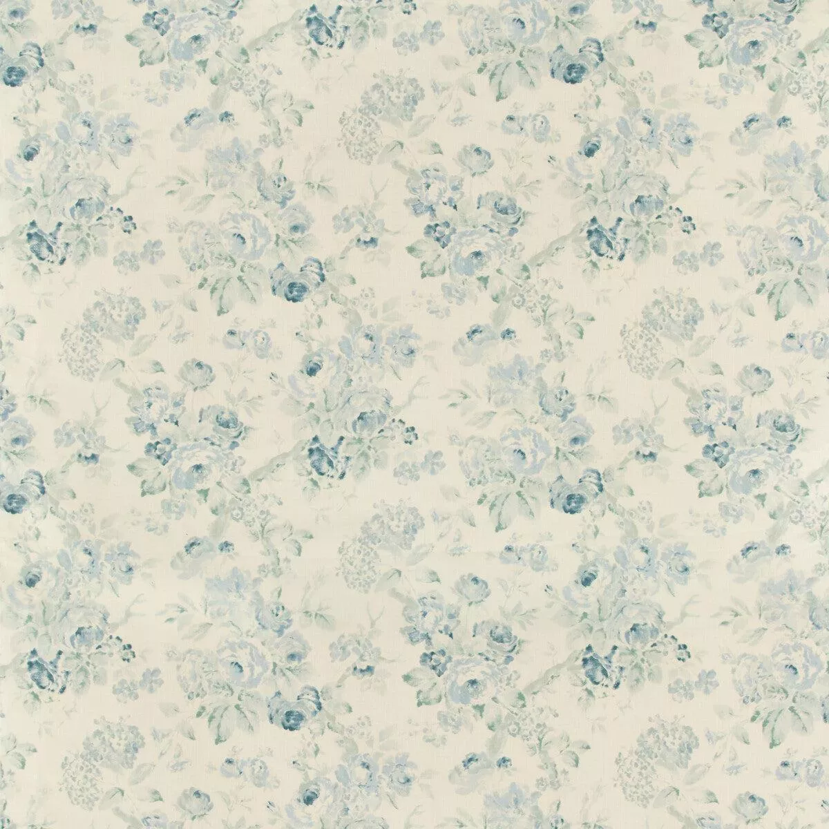 Garden Roses Aqua/Blue Fabric