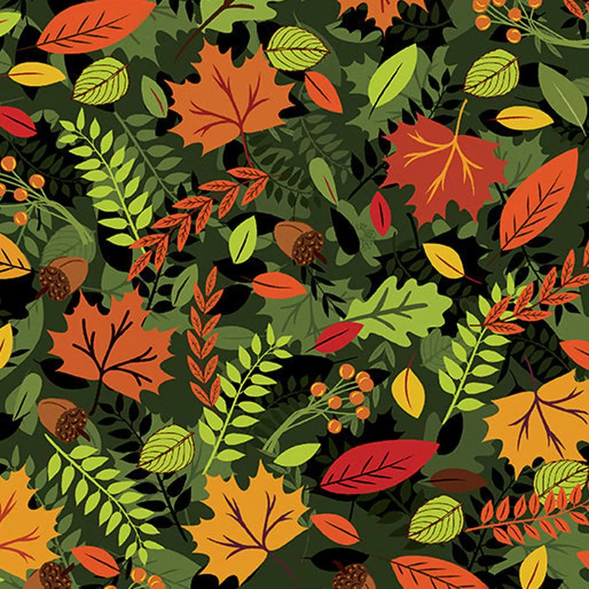 Gather Together-Autumn Leaves Black