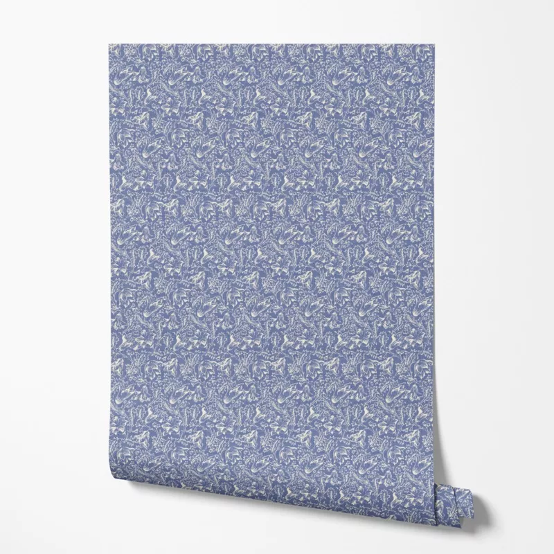 gentle-blooms-on-blue-wallpaper Gentle Blooms on Blue Wallpaper
