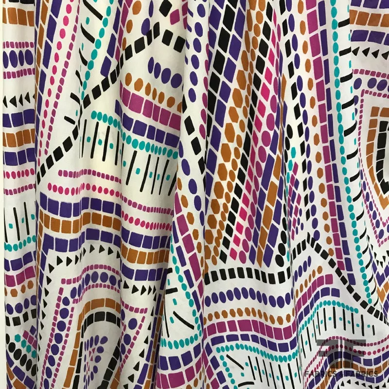 geometric-border-printed-silk-georgette-multicolor Geometric Border Printed Silk Georgette – Multicolor