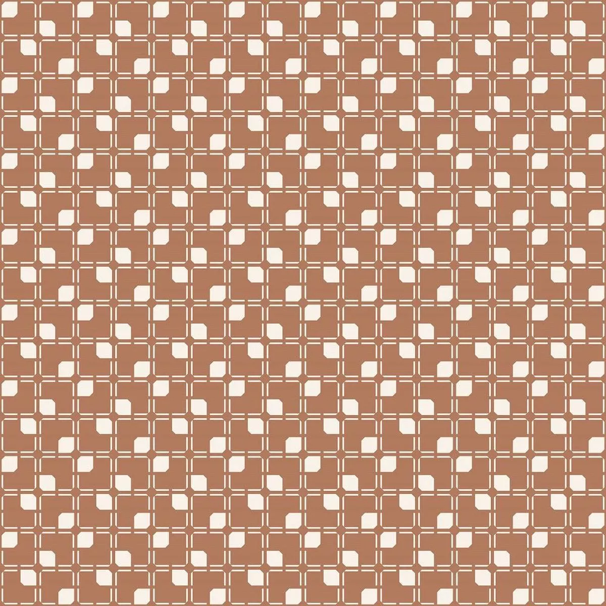 Geometric Burnt Orange Fabric