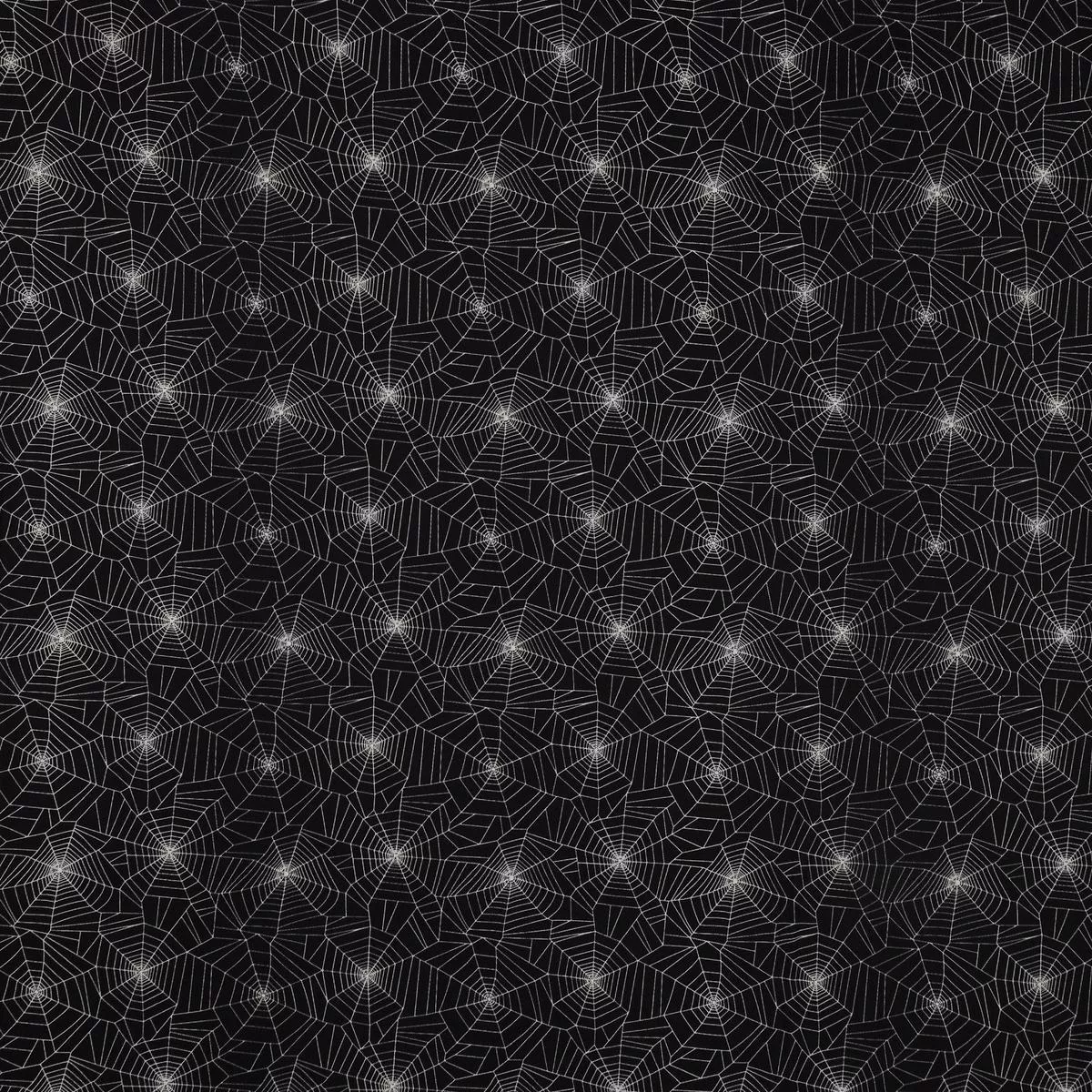 Ghostly Soiree Fabric Collection – Ghostly Cobwebs Black