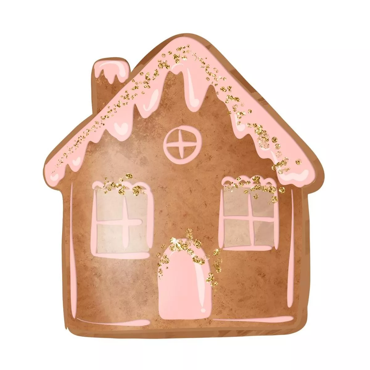gingerbread-house-fabric-panel-pink Gingerbread House Fabric Panel – Pink