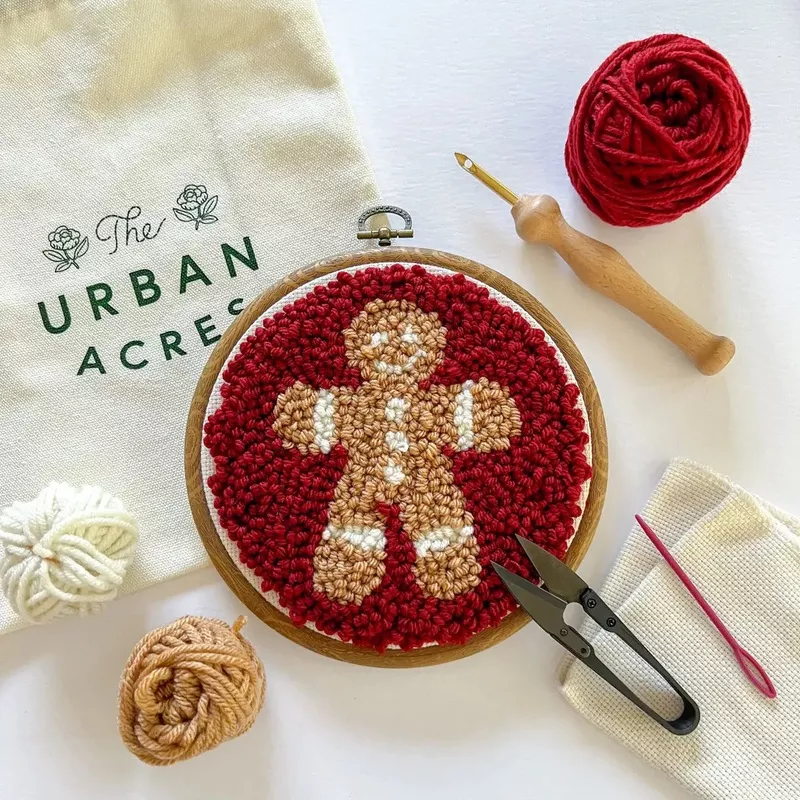 Gingerbread Man Punch Needle Kit – Beginner Kit