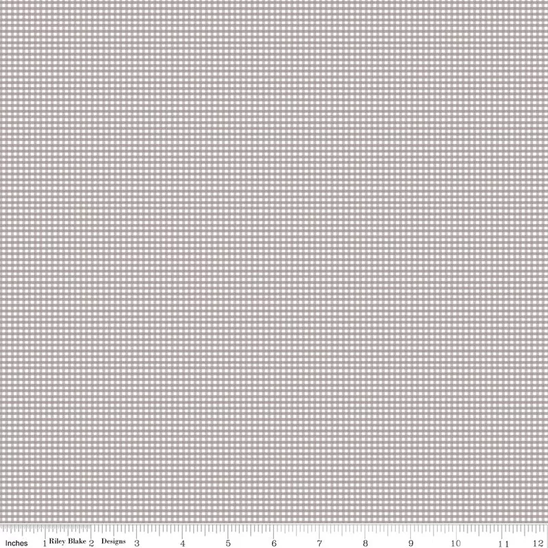 Gingham Gray Micro Gingham Yardage by Riley Blake Designs