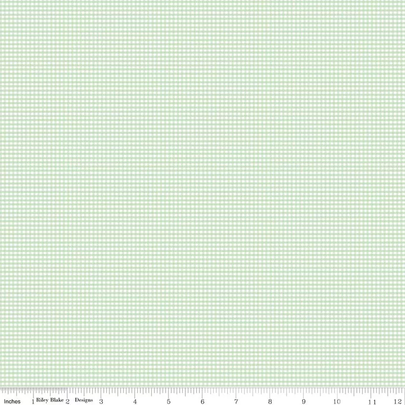 gingham-mint-micro-gingham-yardage-by-riley-blake-designs Gingham Mint Micro Gingham Yardage by Riley Blake Designs