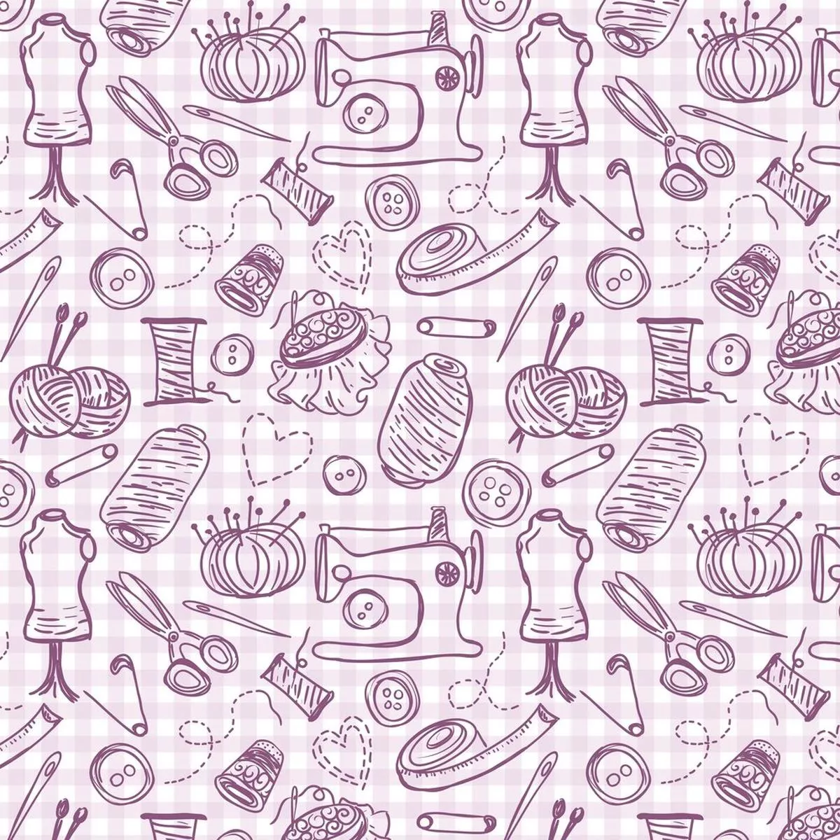 Gingham Striped Sewing Fabric – Purple