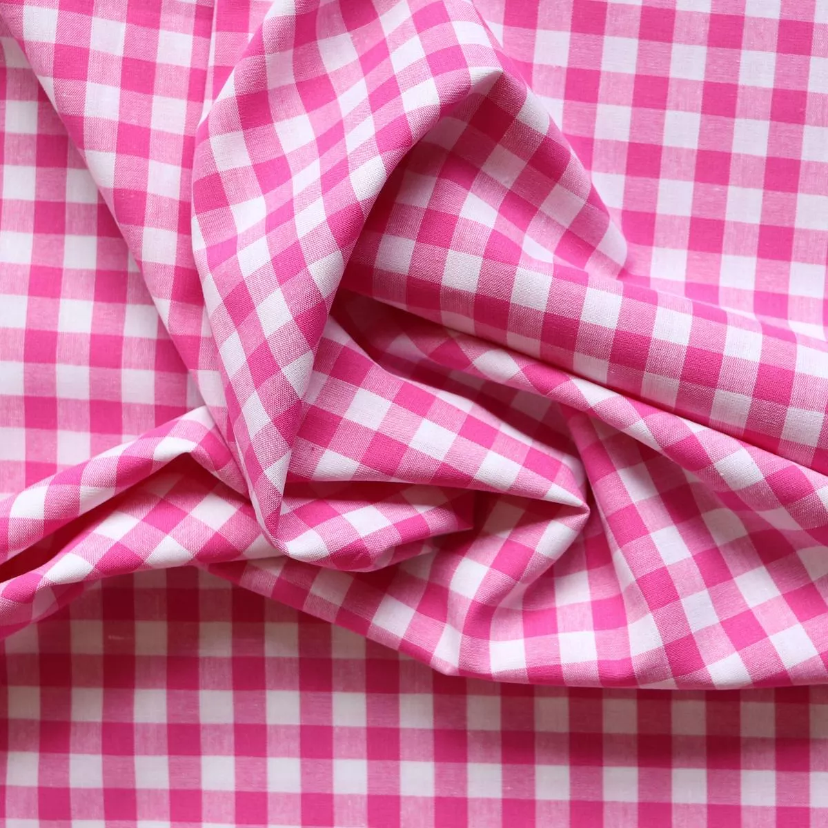 Gingham Yarn Dyed Cotton – Hot Pink