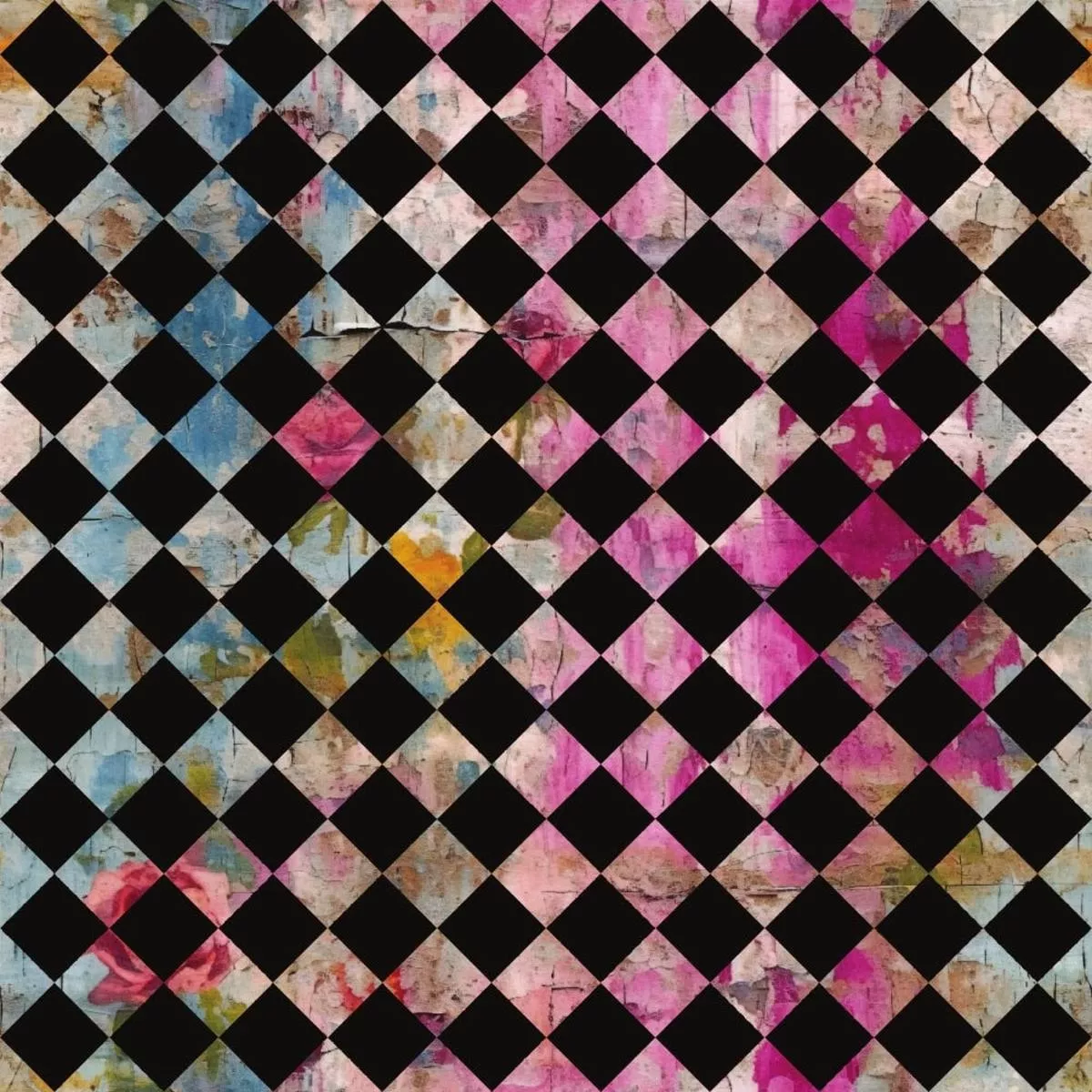 Girly Grunge Plaster Pattern 37 Quilting Cotton Fabric