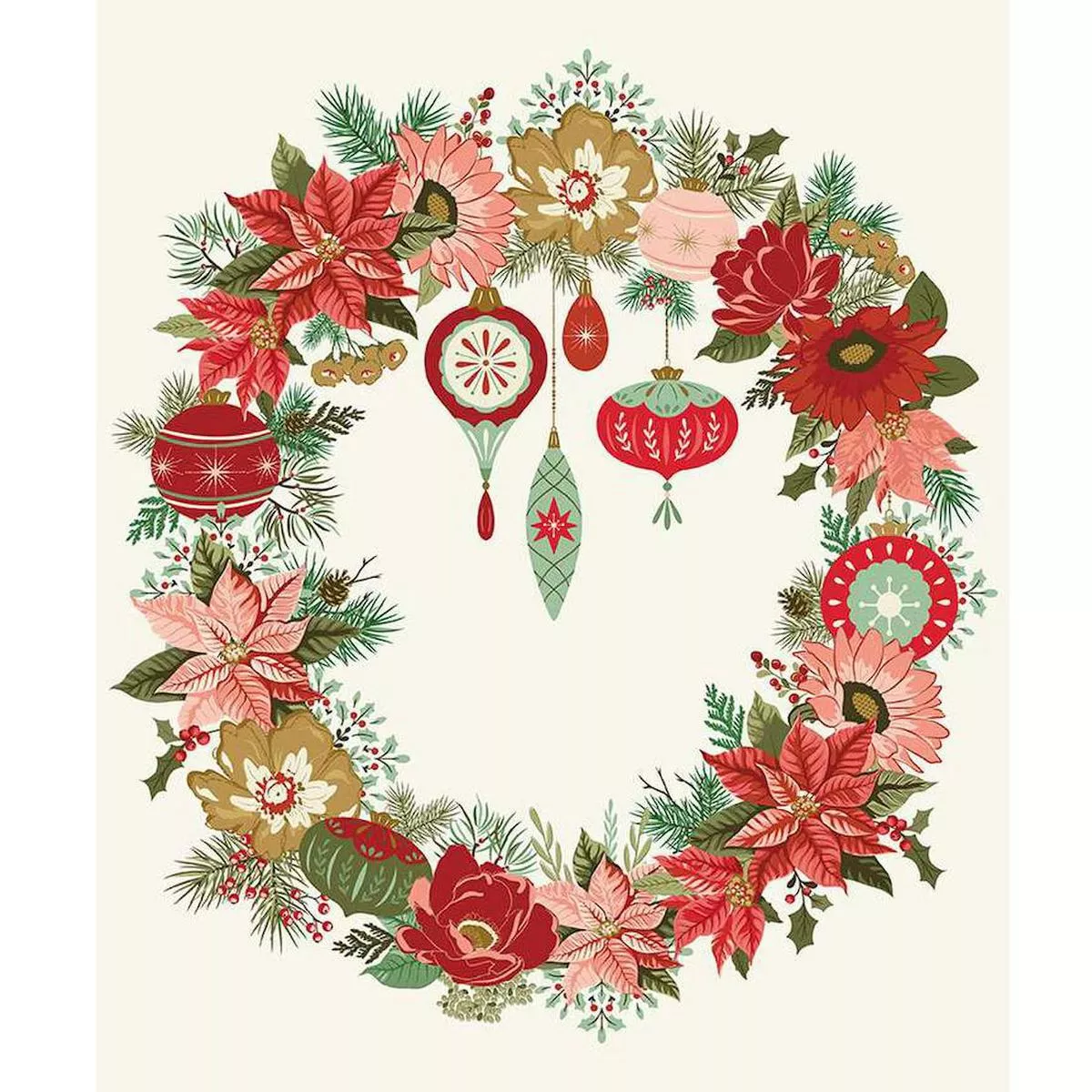 glisten-wreath-35-1-2-panel-by-sandy-gervais Glisten Wreath 35 1/2″ Panel by Sandy Gervais