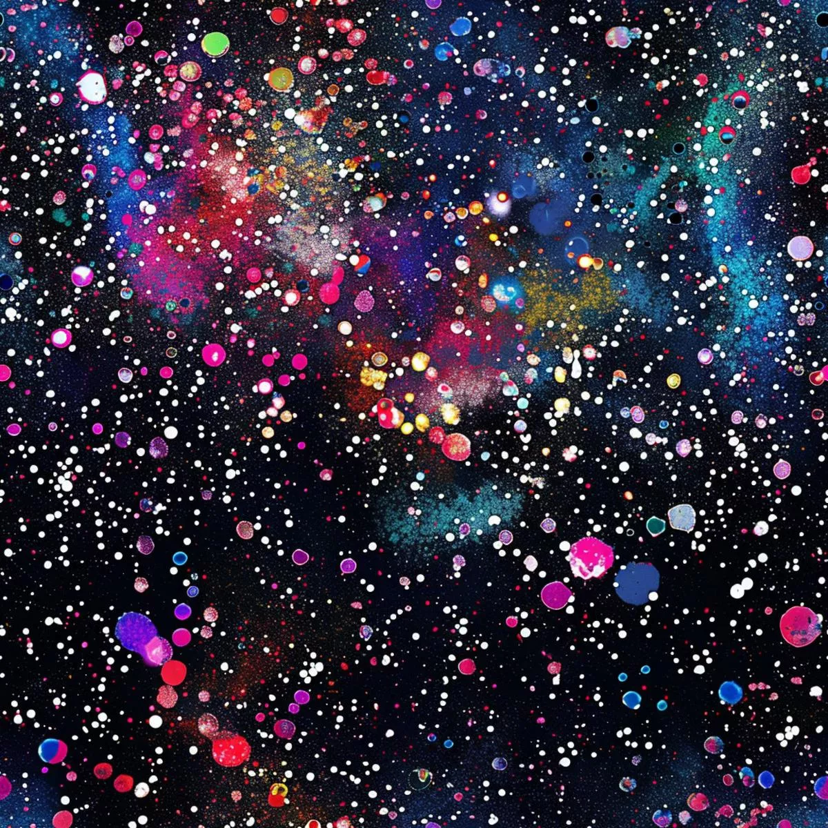 Glitter Paint Splatter Pattern 6 Quilting Cotton Fabric