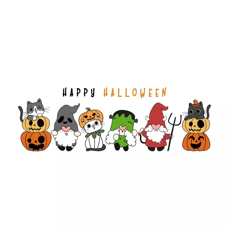 gnome-friends-halloween-party-fabric-panel Gnome & Friends Halloween Party Fabric Panel