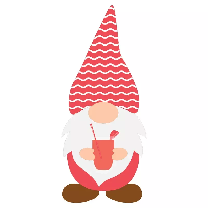 Gnome Holding Strawberry Juice Fabric Panel