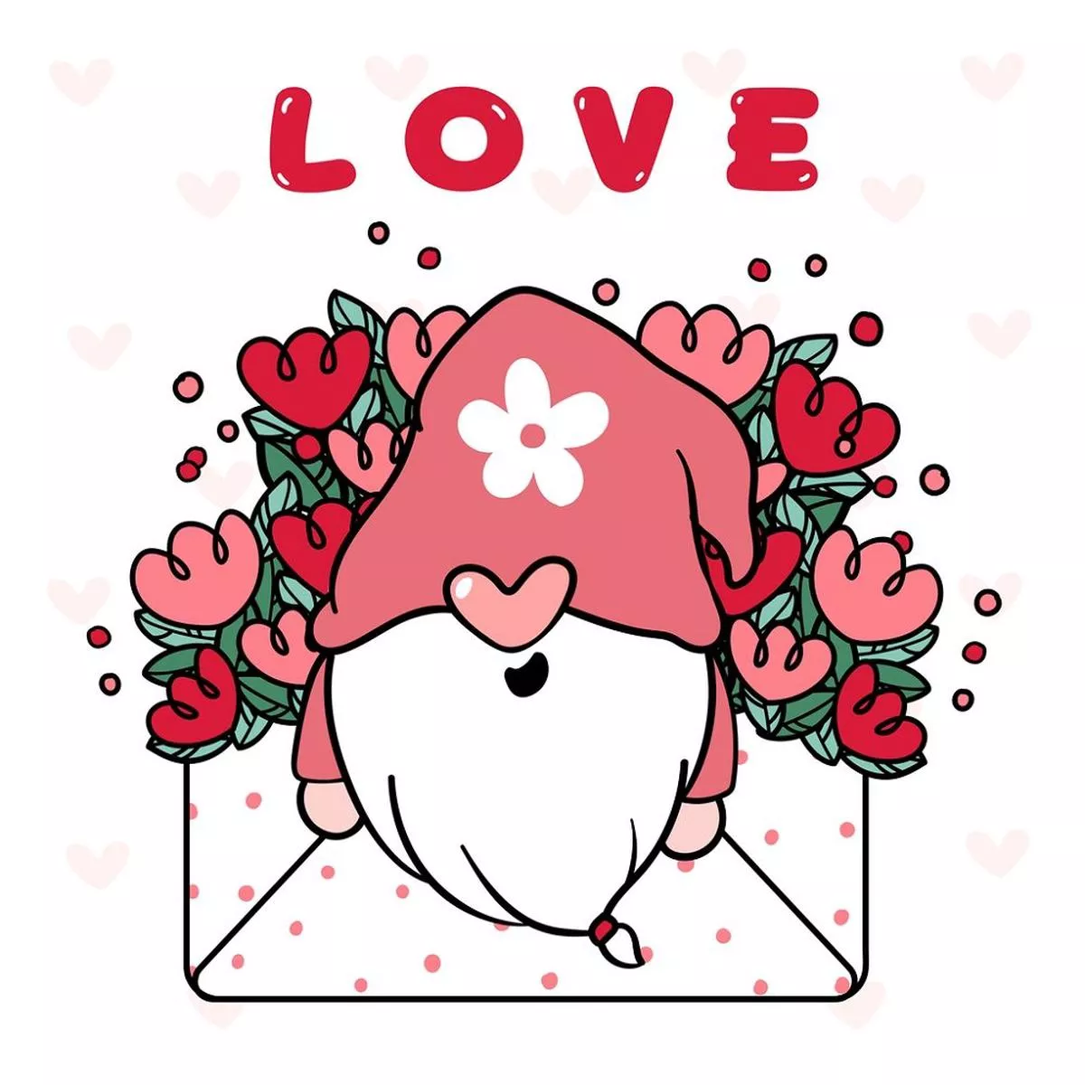 gnome-love-letter-fabric-panel Gnome Love Letter Fabric Panel