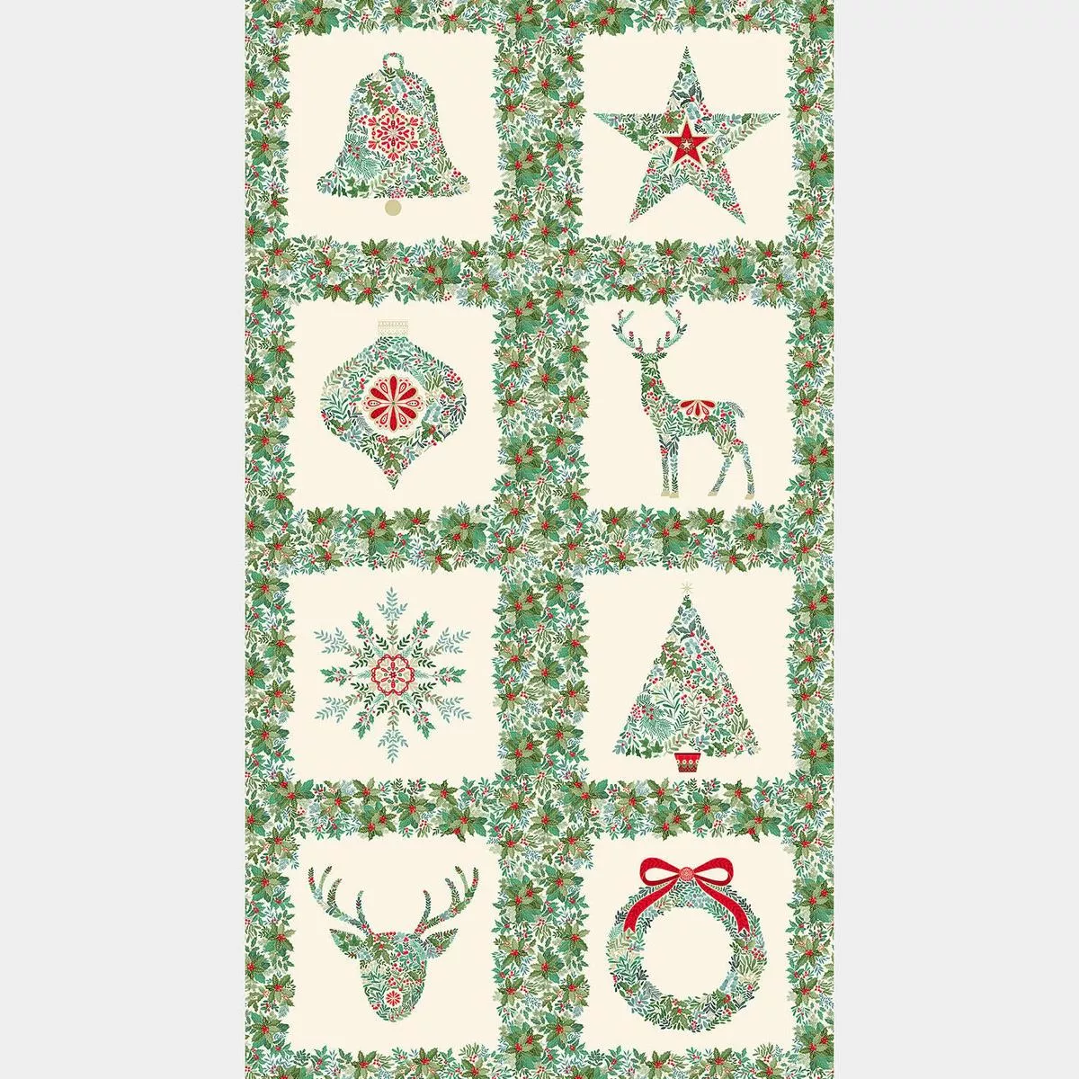 Good Tidings – Squares Cream Metallic Panel