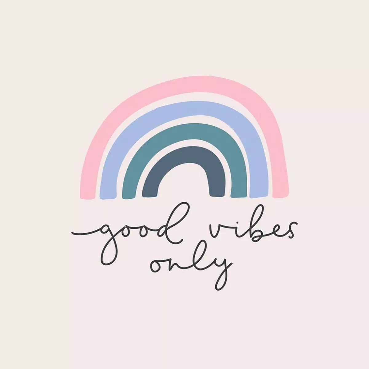 Good Vibes Only Rainbow Fabric Panel